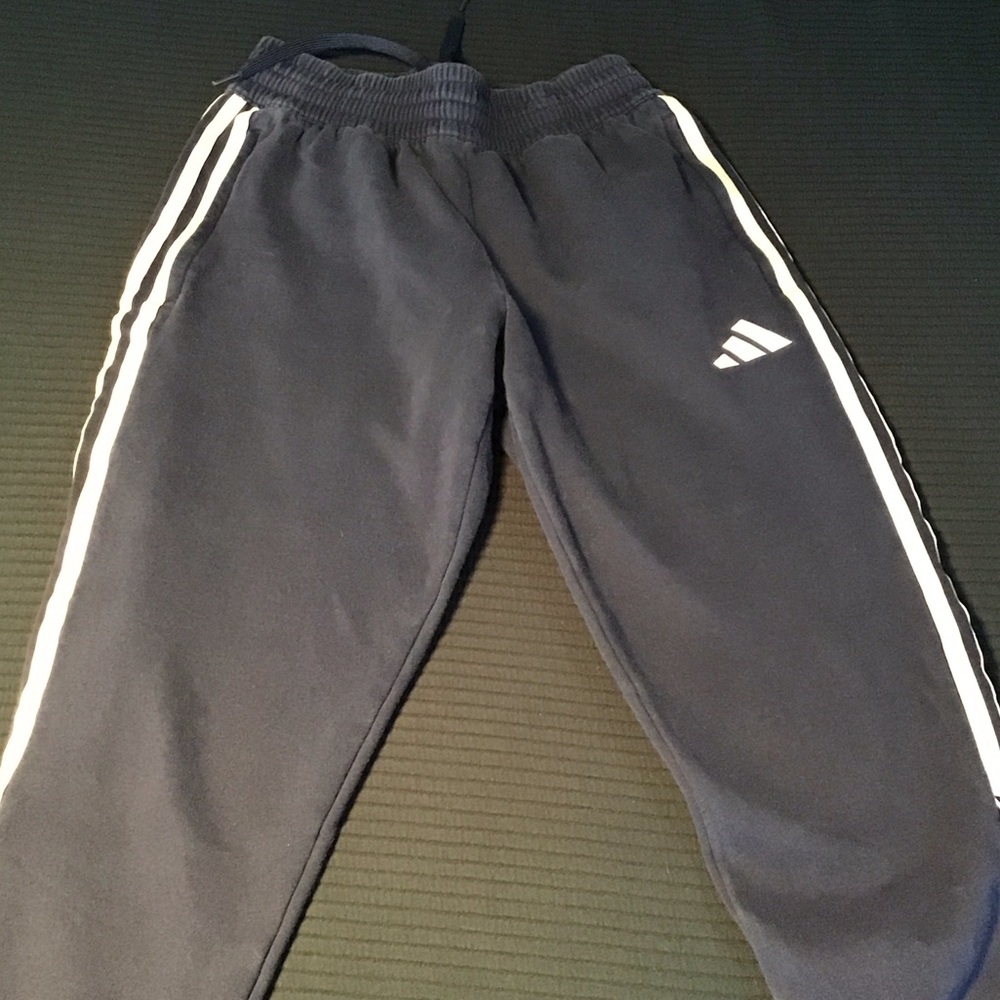 adidas Navy Sweatpants with White Side Stripes